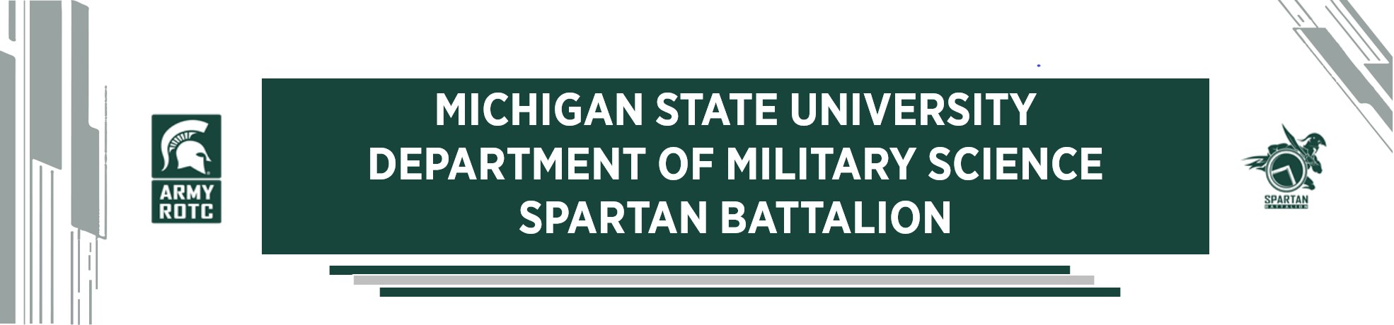 graphic text to shop MSU Department of Military Science Spartan Battalion